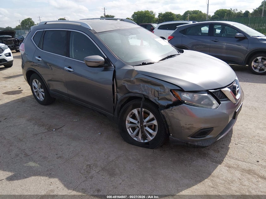 2016 Nissan Rogue VIN KNMAT2MVXGP700574 IAAI salvage auction — RIGHT FRONT, Clear (Kansas), sold $1,725 on 2026-07-10 (photo 1)