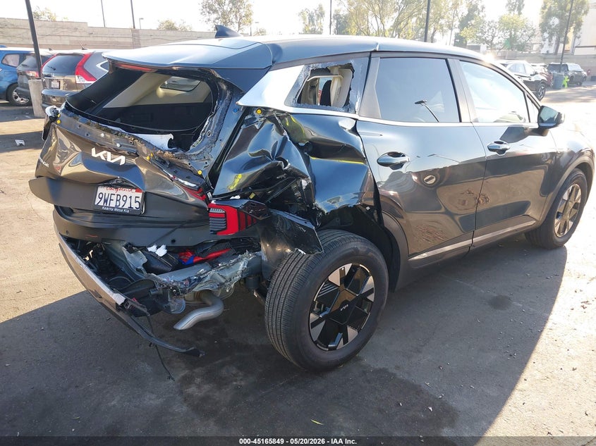 2026 Kia Sportage VIN KNDPU3DG3T7284585 IAAI salvage auction — REAR END, Salvage Certificate (California), sold $8,000 on 2026-07-08 (photo 4)