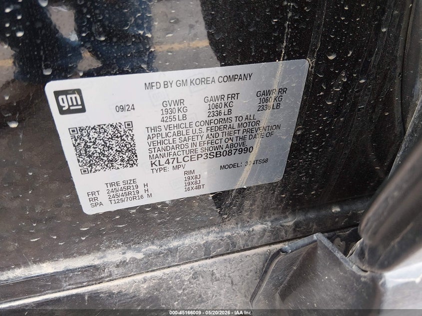 2025 Buick Envista VIN KL47LCEP3SB087990 IAAI salvage auction — SIDE, Salvage (Colorado), sold $6,700 on 2026-07-31 (photo 9)