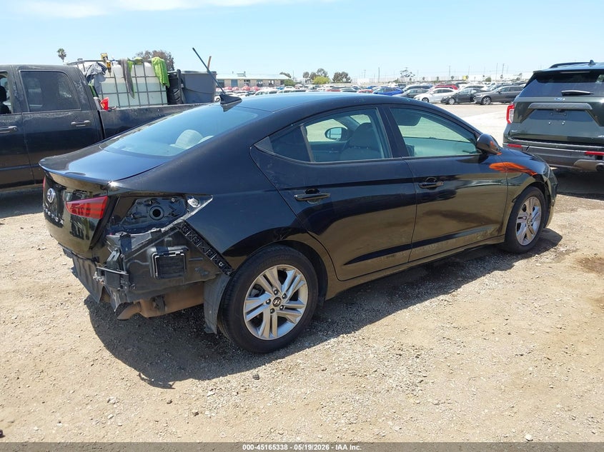 2019 Hyundai Elantra VIN KMHD84LF7KU731081 IAAI salvage auction — REAR END, Salvage (California), sold $2,500 on 2026-07-20 (photo 4)