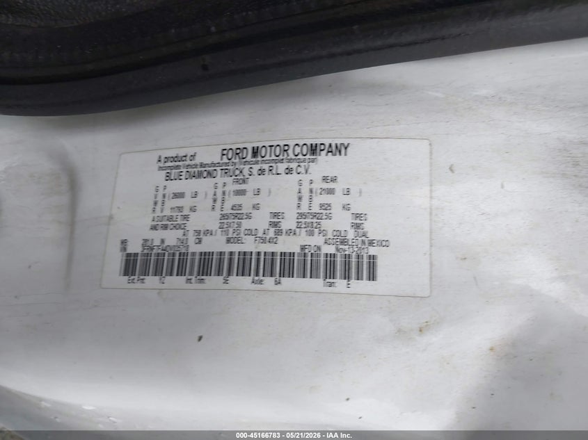 2013 Ford F-750 VIN 3FRNF7FA4DV035718 IAAI salvage auction — NORMAL WEAR, Clear (Pennsylvania), sold $2,300 on 2026-07-06 (photo 8)