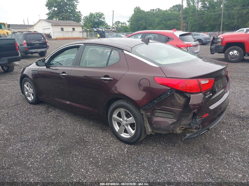 2015 Kia Optima VIN 5XXGM4A7XFG480755 IAAI salvage auction — REAR END, Salvage (South Carolina), sold $575 on 2026-07-28 (photo 3)