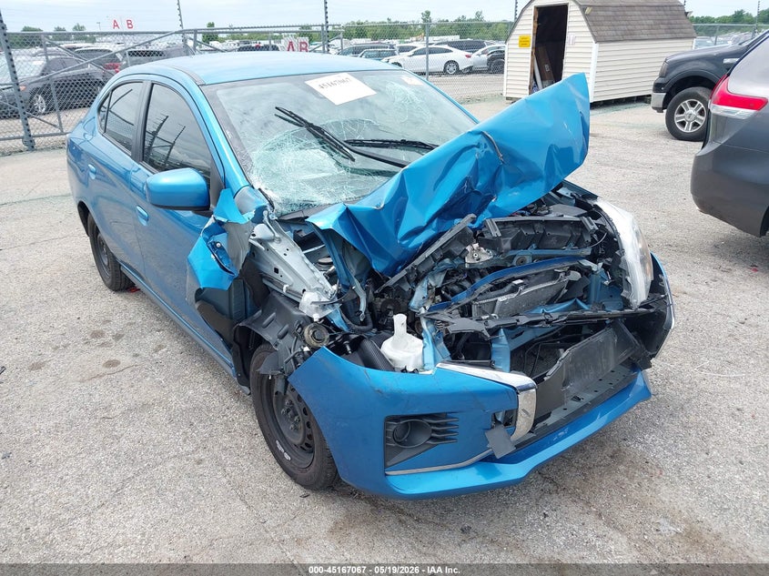 2023 Mitsubishi Mirage VIN ML32FUFJ0PHF04838 IAAI salvage auction — BIOHAZARD/CHEMICAL, Salvage (Illinois), sold $600 on 2026-08-21 (photo 1)