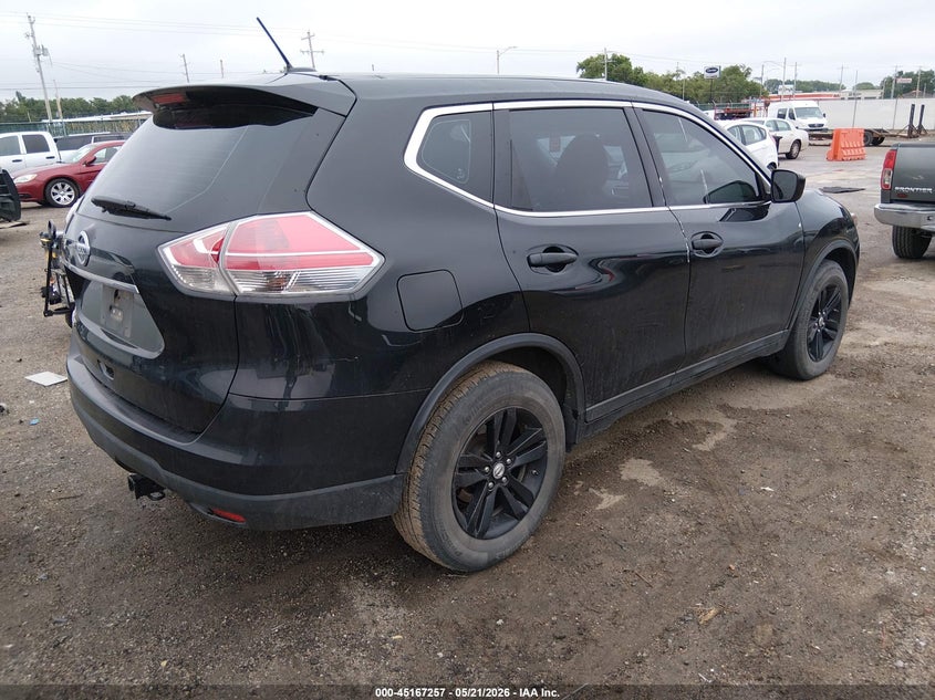2016 Nissan Rogue VIN 5N1AT2MT4GC743809 IAAI salvage auction — HAIL, Clear (Kansas), sold $1,450 on 2026-07-10 (photo 4)