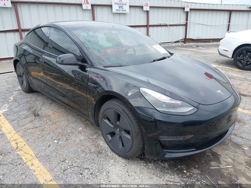 2021 Tesla Model 3 VIN 5YJ3E1EA7MF092253 IAAI salvage auction — LEFT SIDE, Salvage (Georgia), sold $4,250 on 2026-07-23 (photo 1)