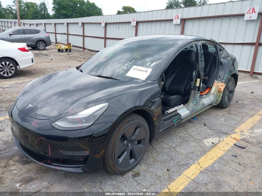 2021 Tesla Model 3 VIN 5YJ3E1EA7MF092253 IAAI salvage auction — LEFT SIDE, Salvage (Georgia), sold $4,250 on 2026-07-23 (photo 2)