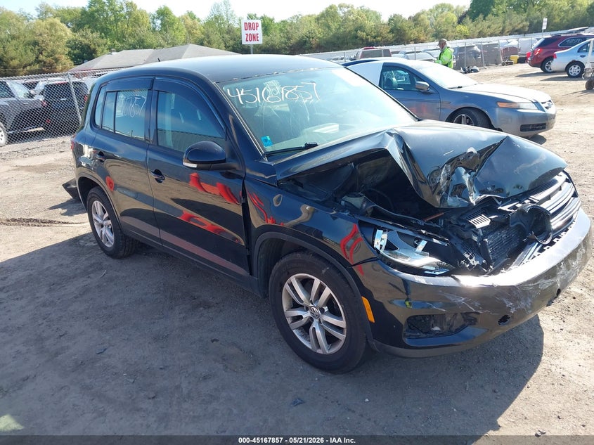 2013 Volkswagen Tiguan VIN WVGBV7AX5DW538223 IAAI salvage auction — FRONT END, Salvage (Indiana), sold $300 on 2026-07-28 (photo 1)