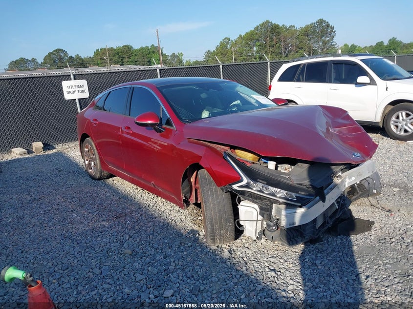 2021 Kia K5 VIN 5XXG34J24MG033357 IAAI salvage auction — FRONT END, Clear (Georgia), sold $650 on 2026-07-13 (photo 1)