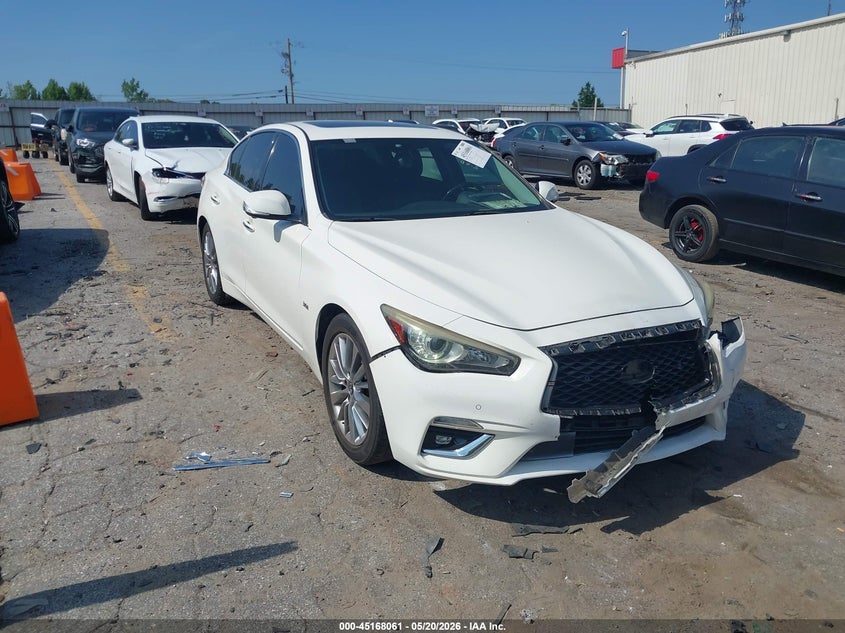 2018 Infiniti Q50 VIN JN1EV7AR7JM439562 IAAI salvage auction — FRONT END, Salvage (Georgia), sold $1,850 on 2026-07-29 (photo 1)