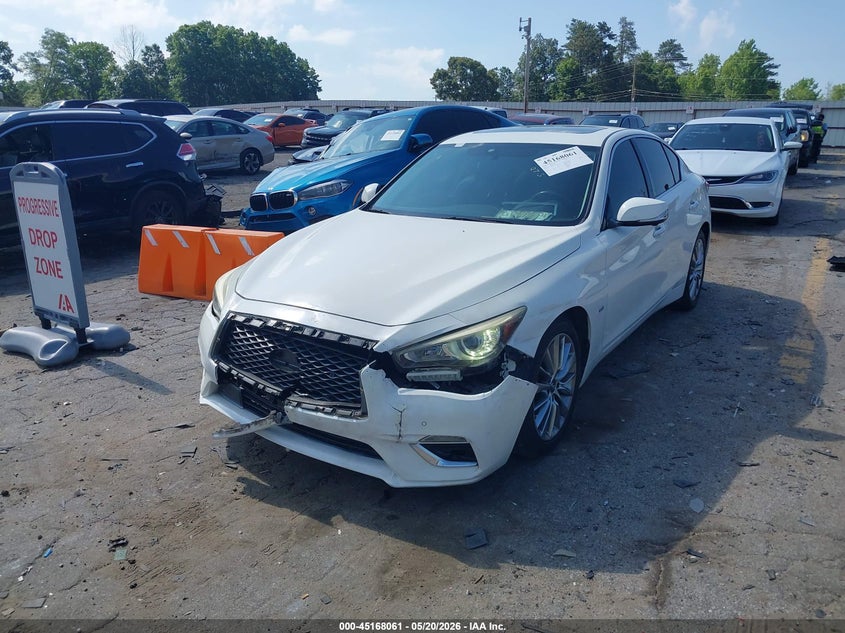 2018 Infiniti Q50 VIN JN1EV7AR7JM439562 IAAI salvage auction — FRONT END, Salvage (Georgia), sold $1,850 on 2026-07-29 (photo 2)