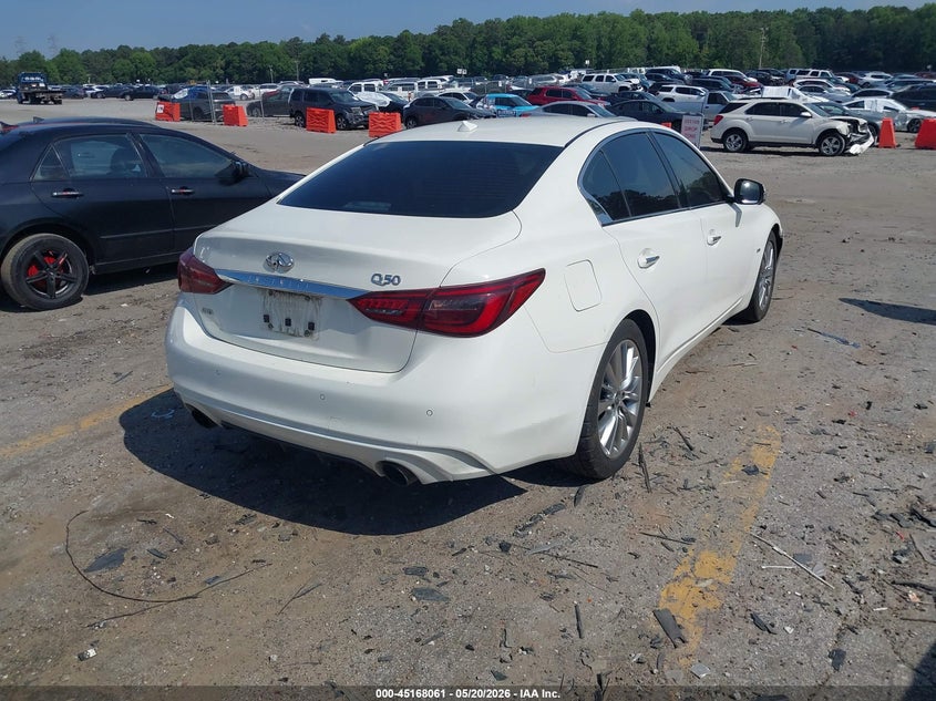 2018 Infiniti Q50 VIN JN1EV7AR7JM439562 IAAI salvage auction — FRONT END, Salvage (Georgia), sold $1,850 on 2026-07-29 (photo 4)