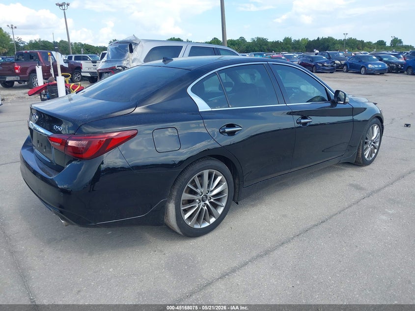2024 Infiniti Q50 VIN JN1EV7BP1RM601162 IAAI salvage auction — FRONT END, Rebuildable (Florida), sold $7,175 on 2026-07-15 (photo 4)