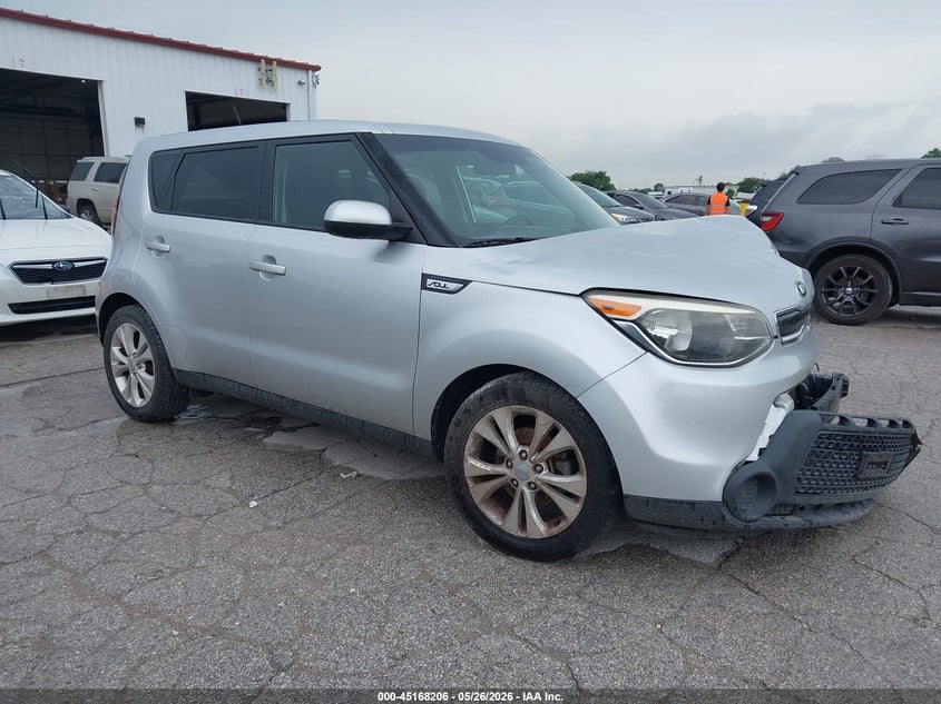 2015 Kia Soul VIN KNDJP3A55F7781688 IAAI salvage auction — LEFT FRONT, Salvage (Missouri), sold $250 on 2026-07-13 (photo 1)