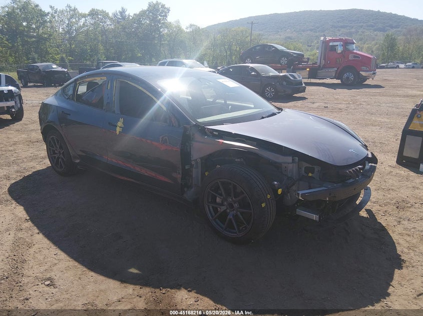2023 Tesla Model 3 VIN 5YJ3E1EA1PF692478 IAAI salvage auction — FRONT END, Salvage (New Jersey), sold $7,800 on 2026-07-30 (photo 1)