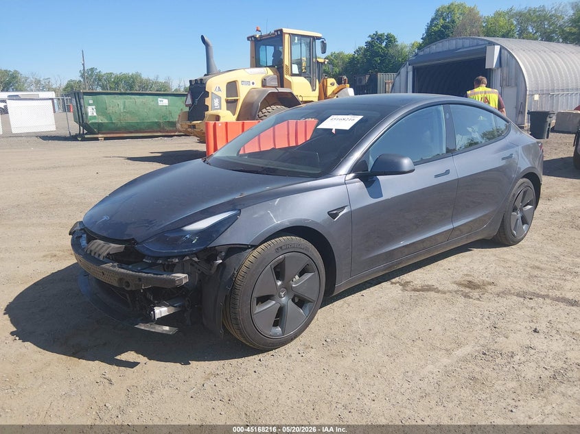 2023 Tesla Model 3 VIN 5YJ3E1EA1PF692478 IAAI salvage auction — FRONT END, Salvage (New Jersey), sold $7,800 on 2026-07-30 (photo 2)