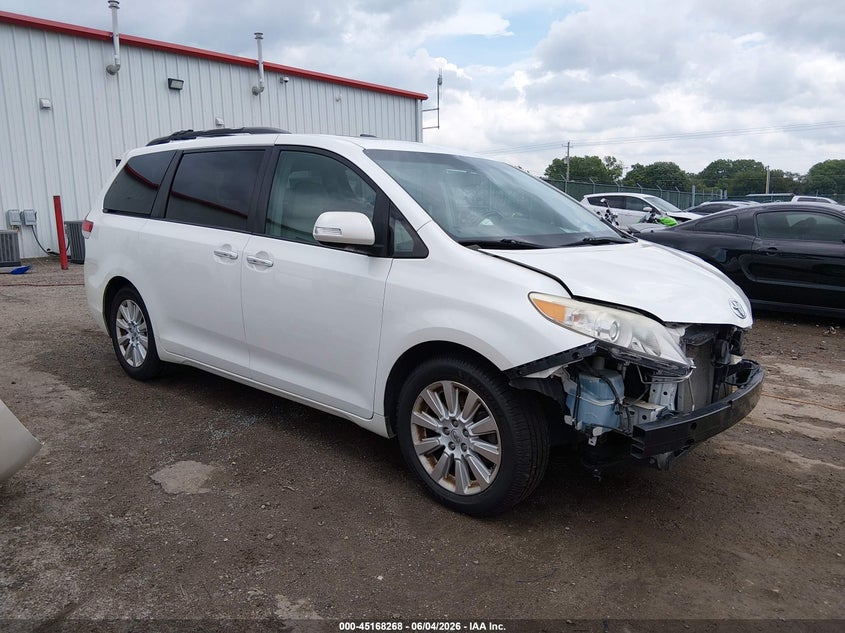 2013 Toyota Sienna VIN 5TDYK3DC2DS338022 IAAI salvage auction — FRONT END, Salvage Title, sold $2,400 on 2026-07-17 (photo 1)