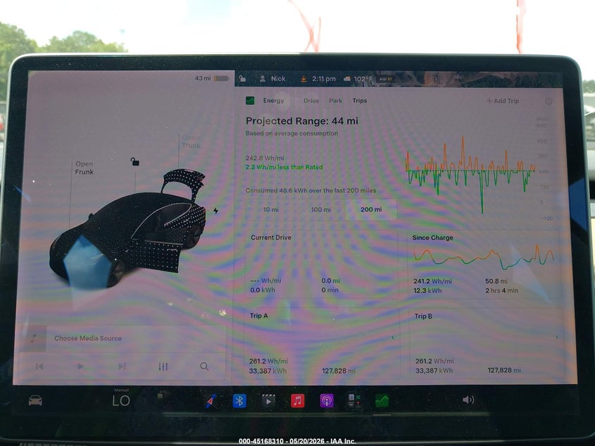 2018 Tesla Model 3 VIN 5YJ3E1EB6JF070569 IAAI salvage auction — FRONT & REAR, Salvage (Alabama), sold $5,200 on 2026-07-30 (photo 7)