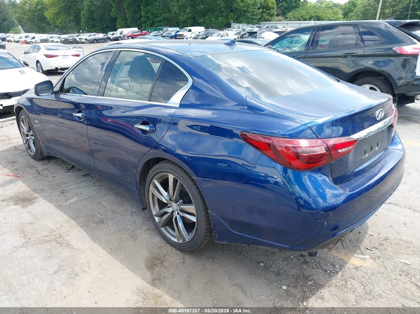 2019 Infiniti Q50 VIN JN1EV7AP9KM541154 IAAI salvage auction — FRONT END, Salvage (Georgia), sold $2,550 on 2026-07-29 (photo 3)