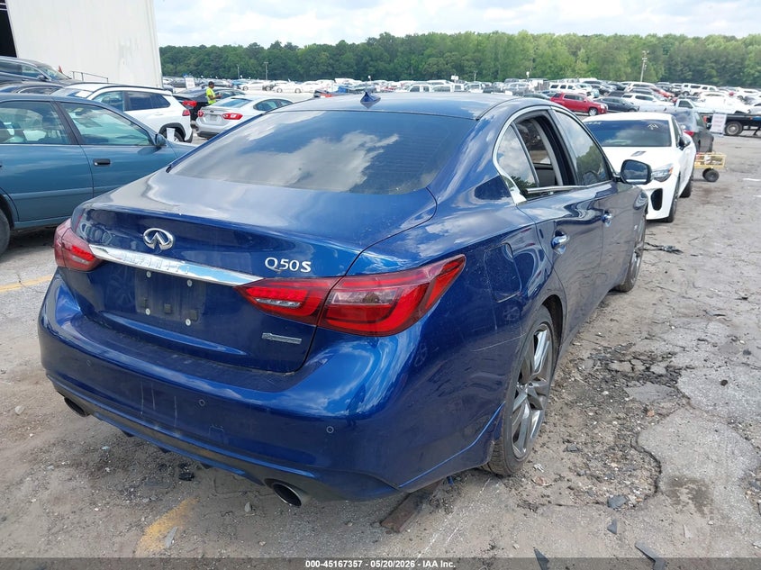 2019 Infiniti Q50 VIN JN1EV7AP9KM541154 IAAI salvage auction — FRONT END, Salvage (Georgia), sold $2,550 on 2026-07-29 (photo 4)