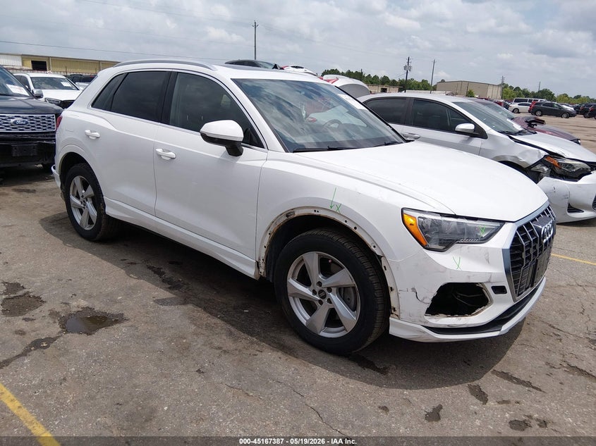 2021 Audi Q3 VIN WA1AUCF37M1066633 IAAI salvage auction — REAR END, Original (Texas), sold $4,750 on 2026-07-09 (photo 1)
