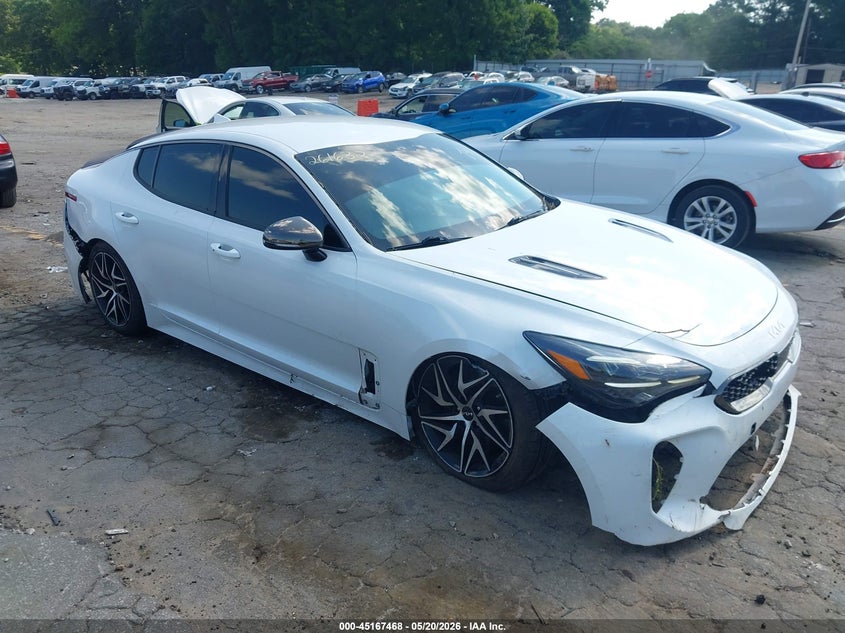 2022 Kia Stinger VIN KNAE35LD1N6116270 IAAI salvage auction — FRONT & REAR, Salvage (Georgia), sold $3,675 on 2026-07-08 (photo 1)