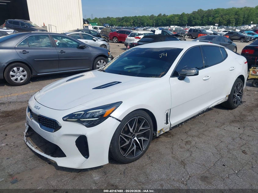 2022 Kia Stinger VIN KNAE35LD1N6116270 IAAI salvage auction — FRONT & REAR, Salvage (Georgia), sold $3,675 on 2026-07-08 (photo 2)