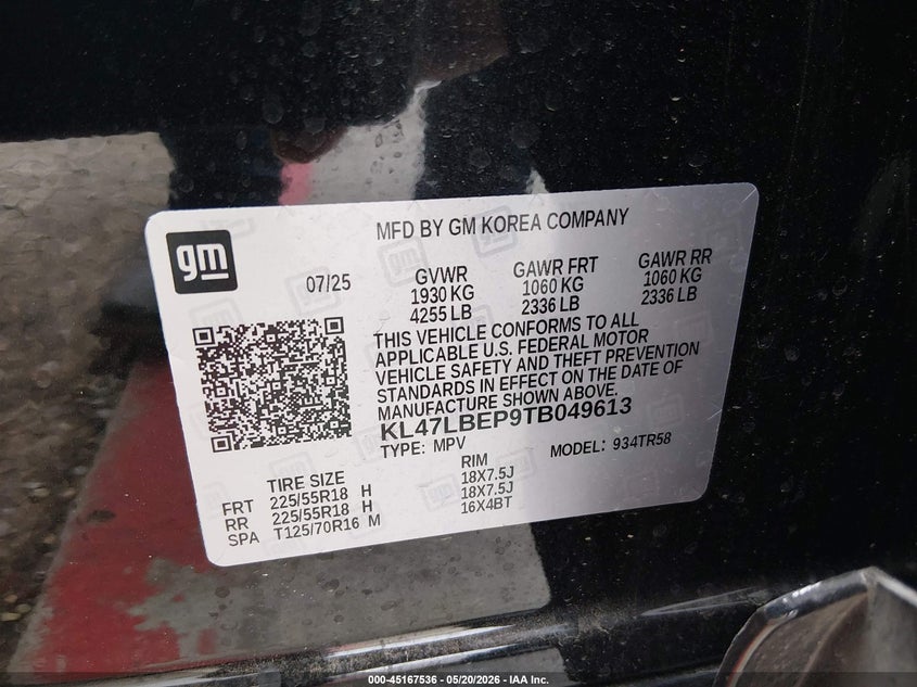 2026 Buick Envista VIN KL47LBEP9TB049613 IAAI salvage auction — FRONT END, Salvage (Texas), sold $2,100 on 2026-07-21 (photo 9)