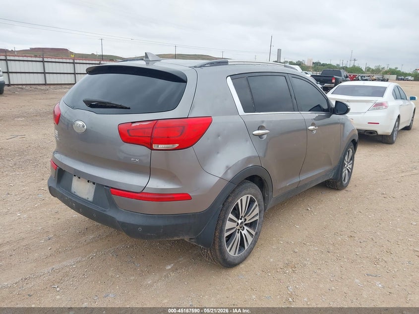 2014 Kia Sportage VIN KNDPC3AC9E7563613 IAAI salvage auction — HAIL, Original (Texas), sold $1,650 on 2026-07-30 (photo 4)