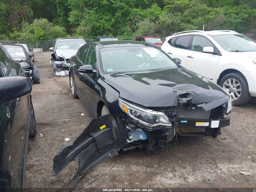 2018 Kia Optima VIN 5XXGU4L35JG233128 IAAI salvage auction — FRONT END, Salvage (Massachusetts), sold $25 on 2026-07-21 (photo 1)