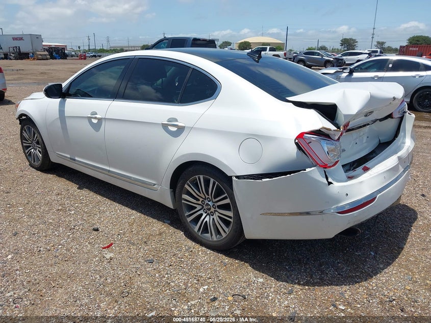 2014 Kia Cadenza VIN KNALN4D79E5167350 IAAI salvage auction — FRONT & REAR, Salvage (Texas), sold $875 on 2026-08-01 (photo 3)