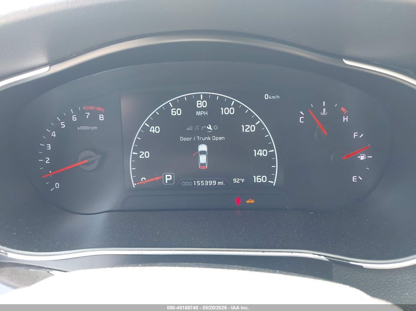 2014 Kia Cadenza VIN KNALN4D79E5167350 IAAI salvage auction — FRONT & REAR, Salvage (Texas), sold $875 on 2026-08-01 (photo 7)