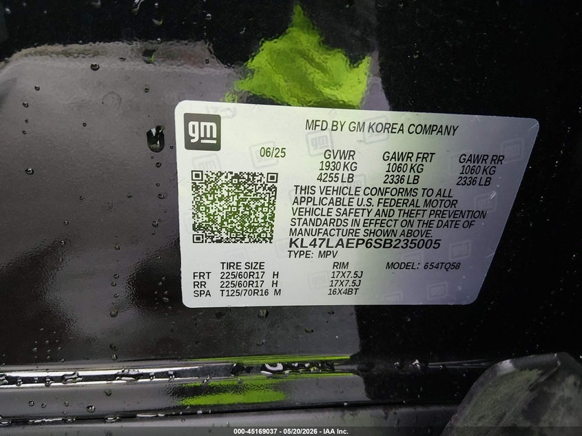 2025 Buick Envista VIN KL47LAEP6SB235005 IAAI salvage auction — FRONT END, Salvage (Tennessee), sold $1,650 on 2026-07-07 (photo 9)