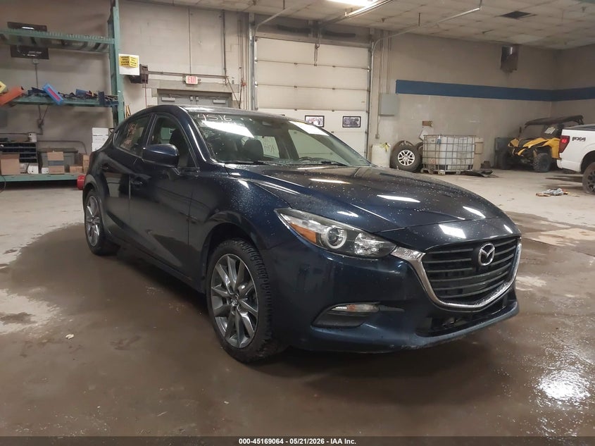 2018 Mazda 3 VIN 3MZBN1L39JM240729 IAAI salvage auction — LEFT SIDE, Salvage Title, sold $1,600 on 2026-08-02 (photo 1)