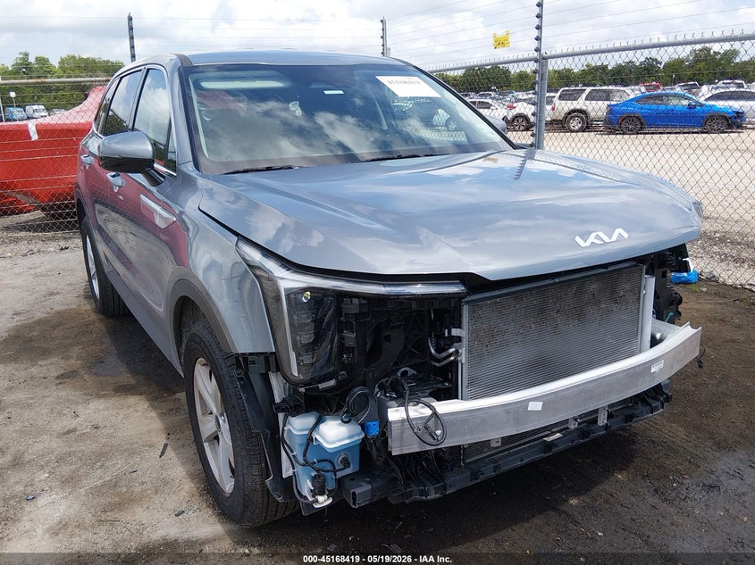 2025 Kia Sorento VIN 5XYRG4JC2SG400299 IAAI salvage auction — FRONT END, Salvage (Louisiana), sold $11,050 on 2026-07-06 (photo 1)