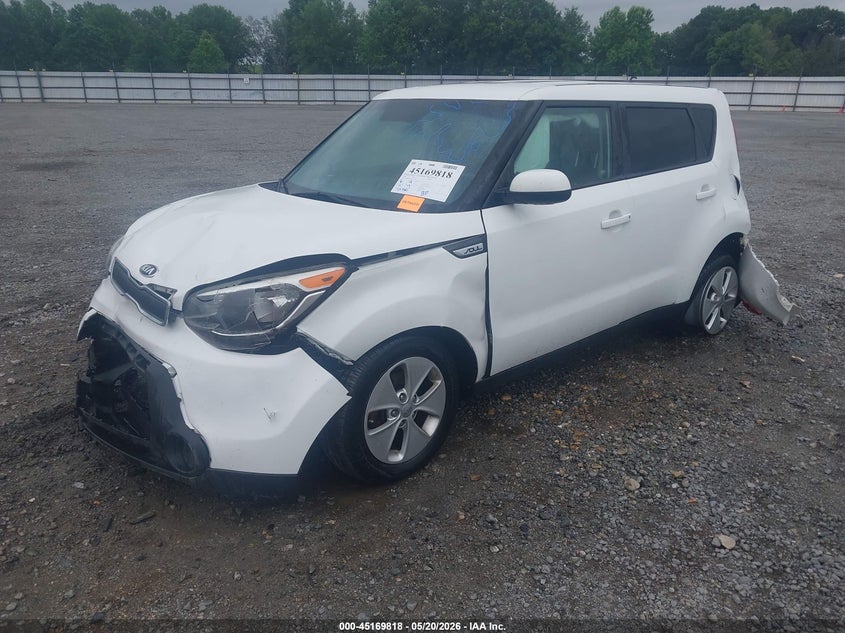 2016 Kia Soul VIN KNDJN2A2XG7344101 IAAI salvage auction — FRONT & REAR, Clear (Arkansas), sold $650 on 2026-07-08 (photo 2)