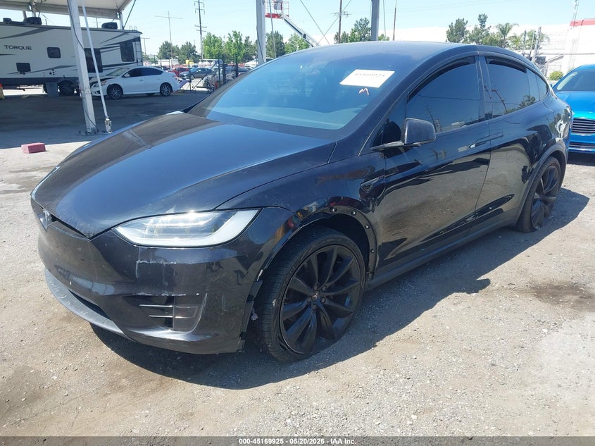 2017 Tesla Model x VIN 5YJXCBE24HF077298 IAAI salvage auction — LEFT FRONT, Salvage (California), sold $7,600 on 2026-07-16 (photo 2)