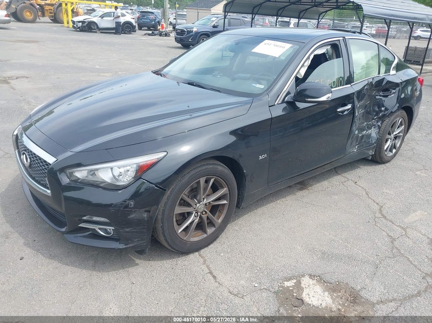 2017 Infiniti Q50 VIN JN1EV7ARXHM840601 IAAI salvage auction — LEFT SIDE, Salvage Title, sold $3,675 on 2026-07-16 (photo 2)