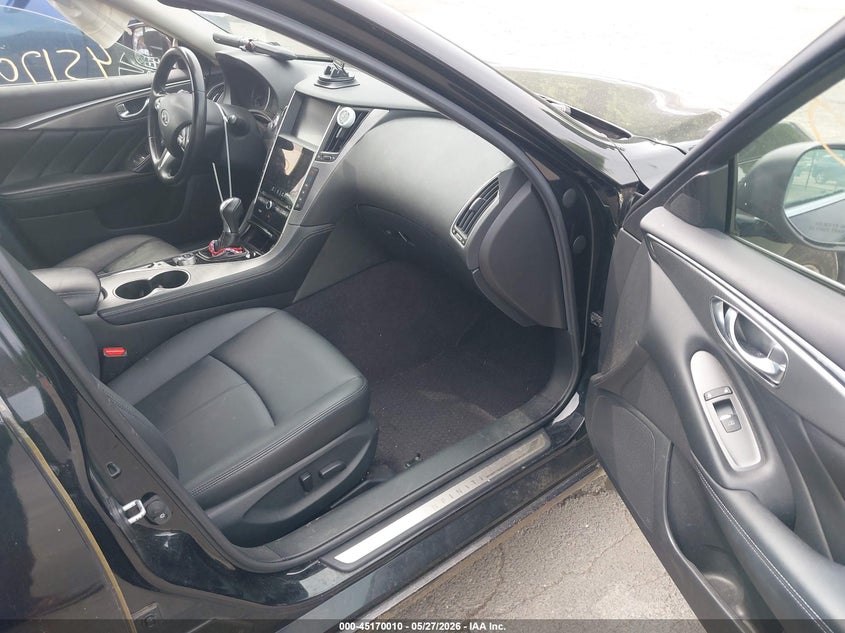 2017 Infiniti Q50 VIN JN1EV7ARXHM840601 IAAI salvage auction — LEFT SIDE, Salvage Title, sold $3,675 on 2026-07-16 (photo 5)