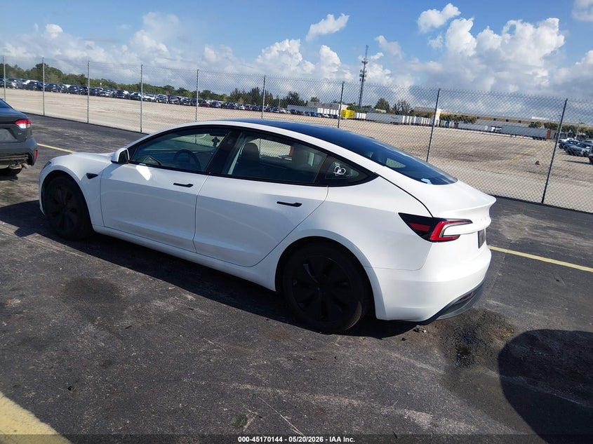 2024 Tesla Model 3 VIN 5YJ3E1EA6RF755769 IAAI salvage auction — RIGHT REAR, Rebuildable (Florida), sold $13,400 on 2026-07-09 (photo 3)
