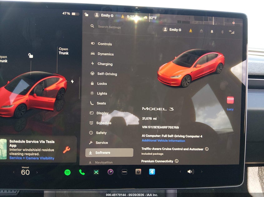 2024 Tesla Model 3 VIN 5YJ3E1EA6RF755769 IAAI salvage auction — RIGHT REAR, Rebuildable (Florida), sold $13,400 on 2026-07-09 (photo 7)