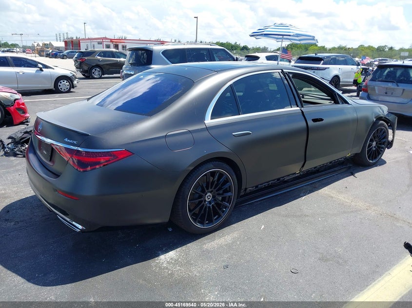 2026 Mercedes-benz S-klasse VIN W1K6G7GB7TA347190 IAAI salvage auction — LEFT FRONT, Rebuildable (Florida), sold $61,000 on 2026-07-27 (photo 4)
