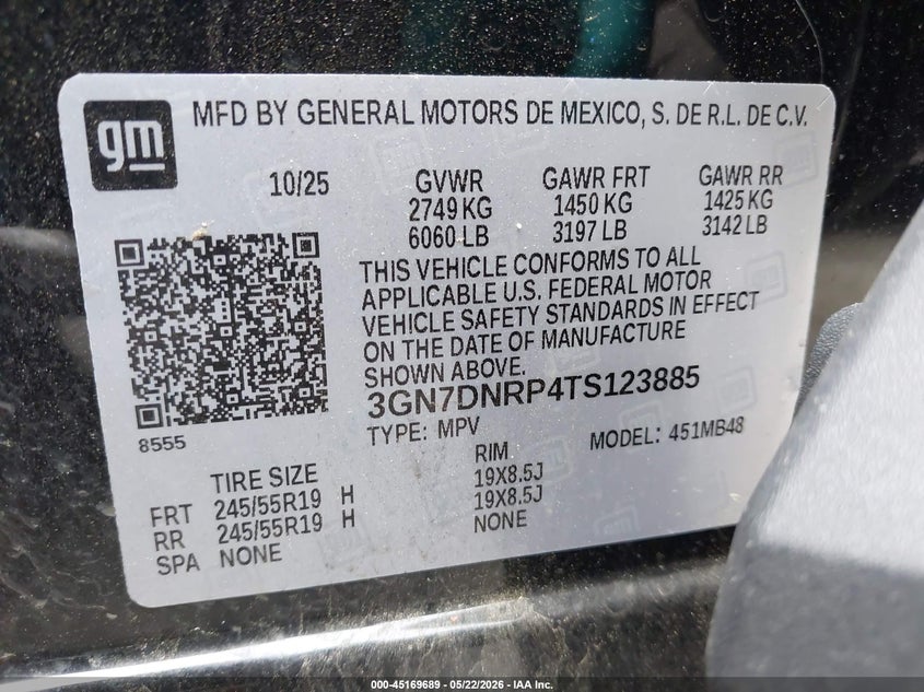 2026 Chevrolet Equinox VIN 3GN7DNRP4TS123885 IAAI salvage auction — LEFT FRONT, Salvage (North Carolina), sold $7,775 on 2026-07-30 (photo 9)