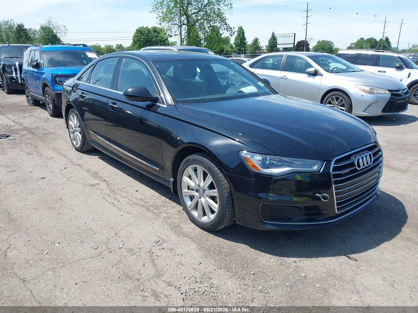 2016 Audi A6 VIN WAUGFAFC6GN042171 IAAI salvage auction — LEFT FRONT, Clear (Michigan), sold $3,025 on 2026-07-30 (photo 1)