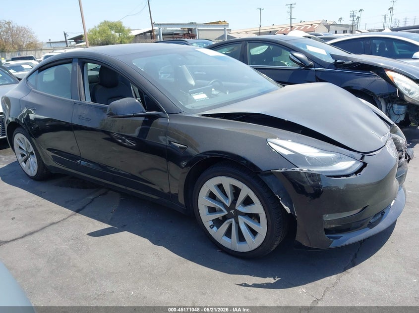 2023 Tesla Model 3 VIN 5YJ3E1EA8PF449248 IAAI salvage auction — FRONT END, Salvage Title, sold $5,900 on 2026-07-11 (photo 1)