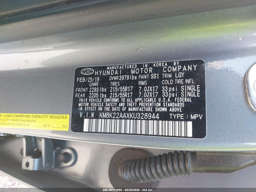 2019 Hyundai Kona VIN KM8K22AAXKU328944 IAAI salvage auction — FRONT END, Salvage Title, sold $1,900 on 2026-07-09 (photo 9)