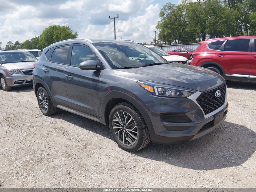 2021 Hyundai Tucson VIN KM8J33AL0MU409115 IAAI salvage auction — HAIL, Salvage Title, sold $25 on 2026-07-31 (photo 1)