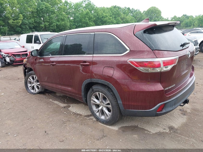 2015 Toyota Highlander VIN 5TDKKRFH8FS078682 IAAI salvage auction — LEFT FRONT, Salvage Title, sold $75 on 2026-07-22 (photo 3)