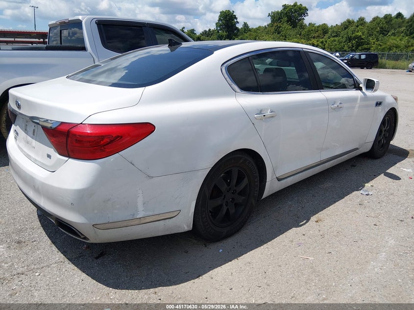 2015 Kia K900 VIN KNALW4D48F6017910 IAAI salvage auction — FRONT END, Salvage Title, sold $1,150 on 2026-07-14 (photo 4)