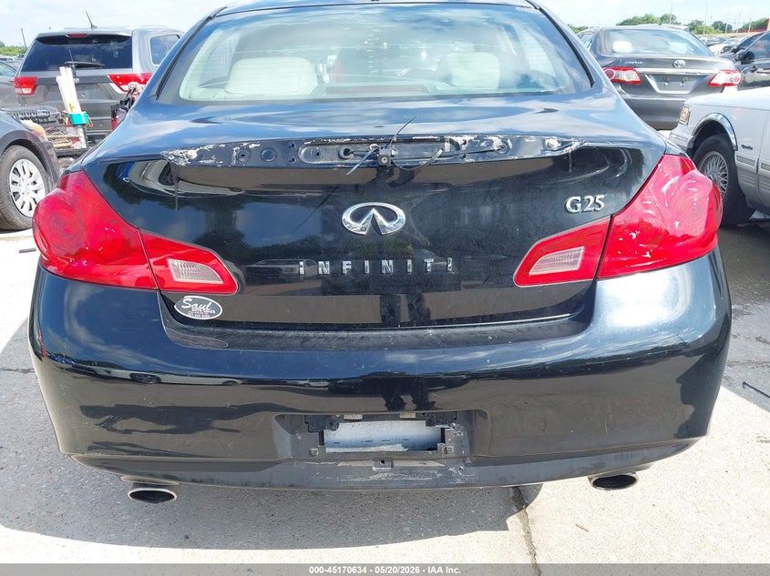 2011 Infiniti G25 VIN JN1DV6AP3BM600950 IAAI salvage auction — NORMAL WEAR, Original (Texas), sold $375 on 2026-07-06 (photo 6)