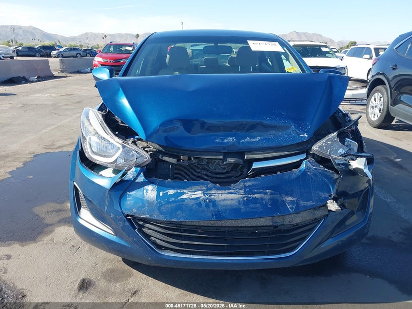 2014 Hyundai Elantra VIN KMHDH4AE8EU056386 IAAI salvage auction — FRONT END, Salvage (Arizona), sold $1,400 on 2026-07-07 (photo 6)